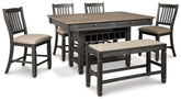 Hoover Furniture Outlet - Ashley Furniture - Tyler Creek Counter Height Dining Table and 4 Barstools and Bench - Counter Height Dining Table and 4 Barstools and Bench - D736D8